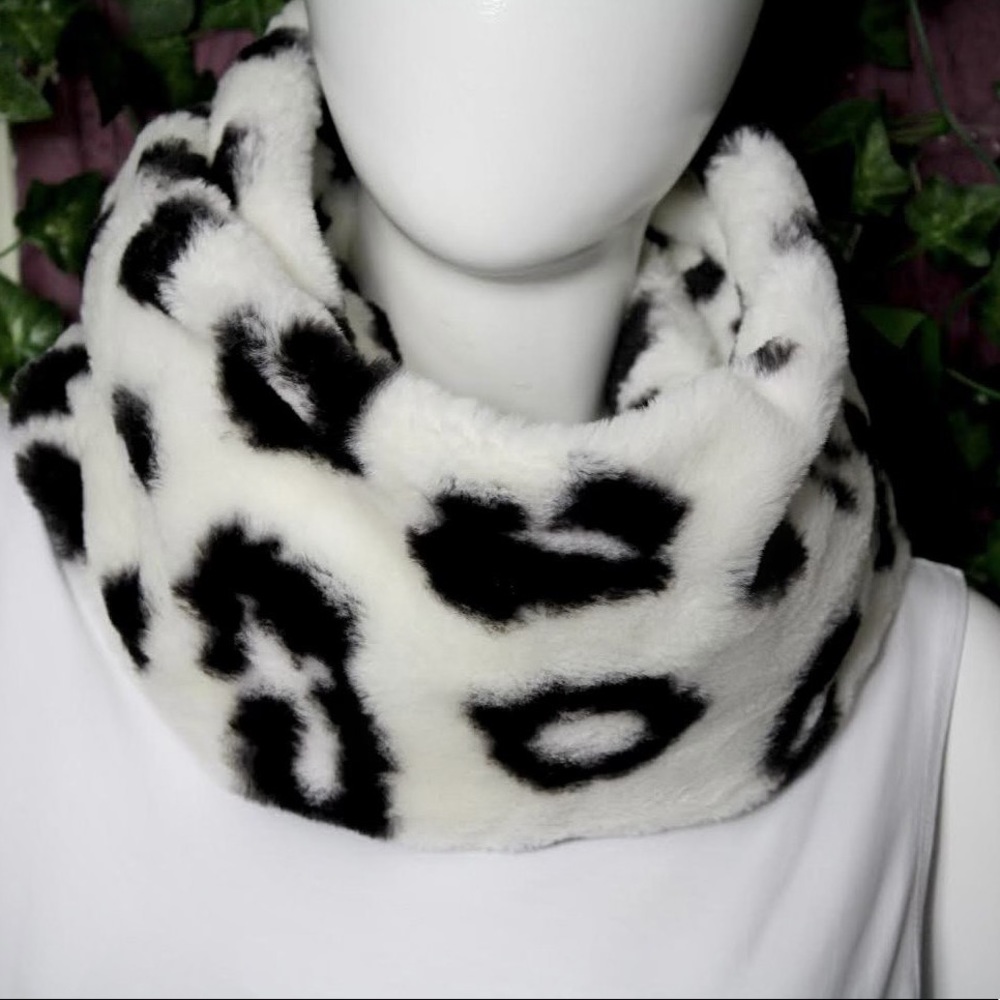 White Faux Dalmatian Scarf ( 1 more left ‼️ )